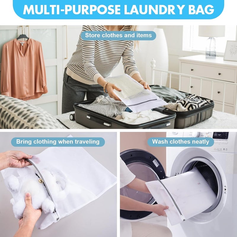 VUEKYN Mesh Laundry Bags for Delicates, 3 Pack Laundry Bags Mesh Wash Bags in 3 Sizes(1 Large, 1 Medium, 1 Small), Durable and Gentle Lingerie Bags for Washing Delicates, Garment Bag for Washing Machine - Image 5